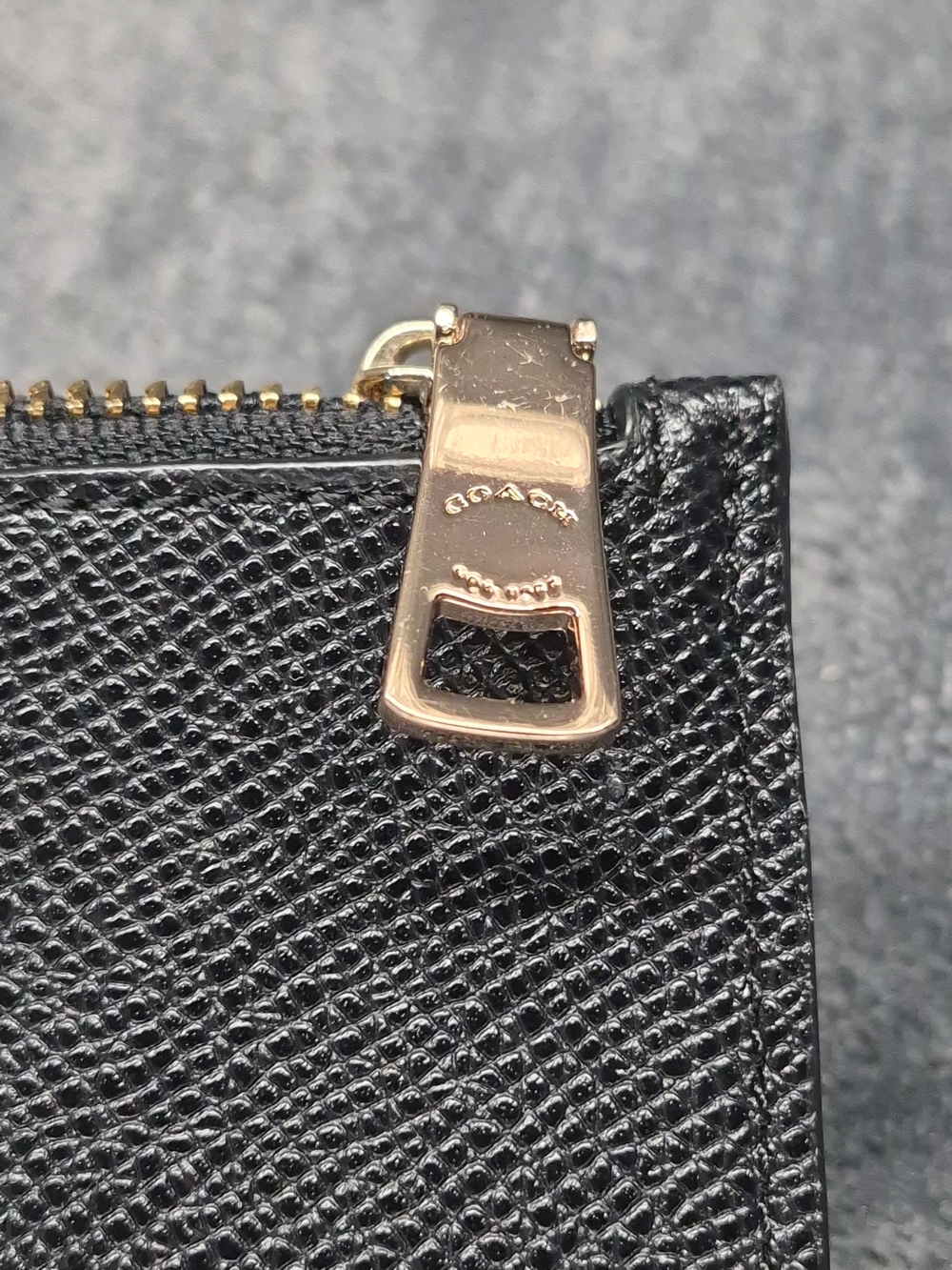 Coach Slim Leather Pouch Wallet Insert Zippered Crossgrain In Black - Picture 3 of 9